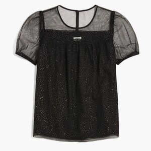 NWT J. Crew Factory Sparkle puff-sleeve tulle top